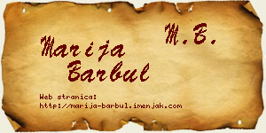 Marija Barbul vizit kartica